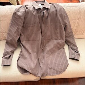 Taupe Alo oin striped shirt